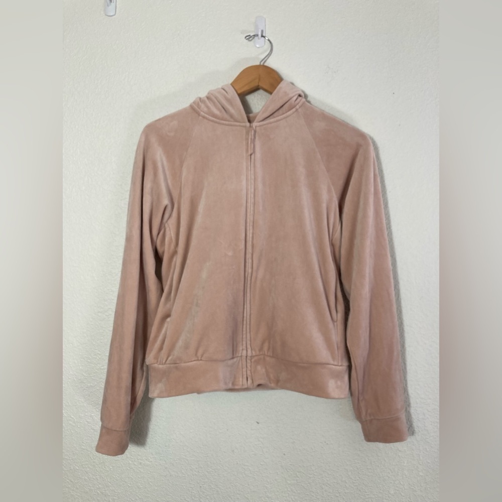 Uniqlo pink velvet hoodie sweater size medium